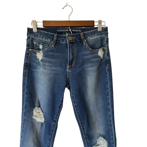 Articles of Society Women's 27 Distressed Skater Streetwear Stretch Ripped Jeans - Picture 5 of 8